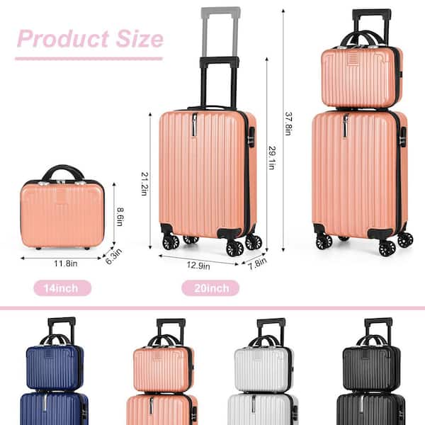 HIKOLAYAE 2-Piece Carry On Luggage Set Hard Side Lightweight