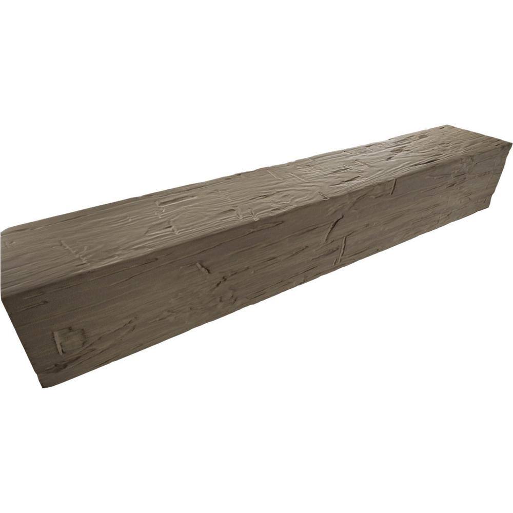 Rustic Taupe Hand Hewn Faux Wood Ceiling Beam, 12' L
