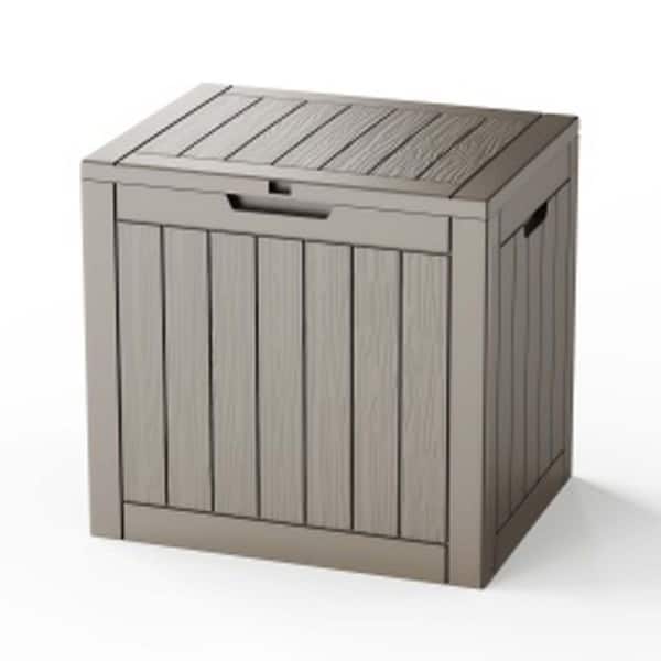 31 gal. Coffee Brown Waterproof Resin Deck Box for Patio Cushions, Gardening Tools, Accessories