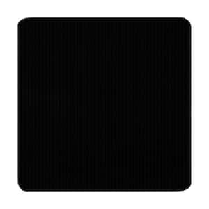 Diego Black 31 in. x 31 in. Solid Non-Slip Rubber Back Stair Tread Cover (Landing Mat)