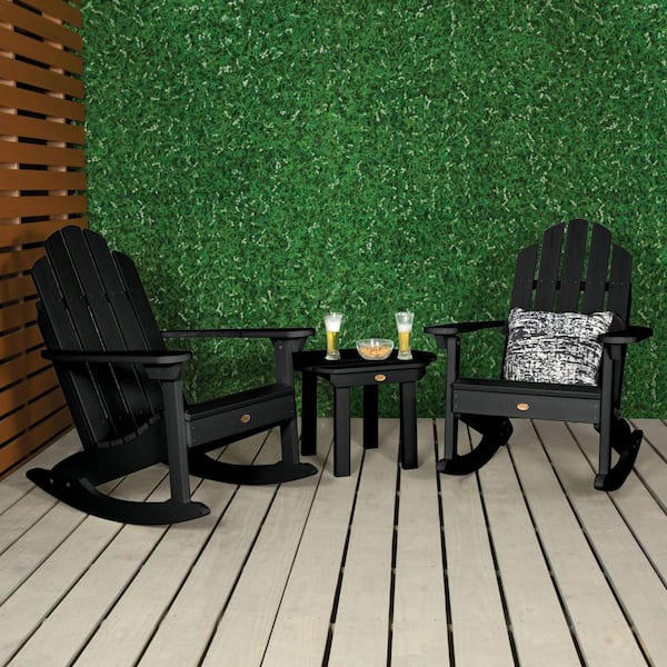 Classic Wesport Black 3-Piece Recycled Plastic Patio Conversation Set
