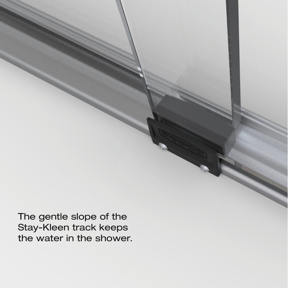 Celesta Brushed Nickel Semi-Frameless Sliding Shower Door with Clear Glass