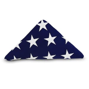 5 ft. x 9.5 ft. Memorial Flag American US Flag Heavy-Duty Cotton For Veteran - USA Burial Casket Flags