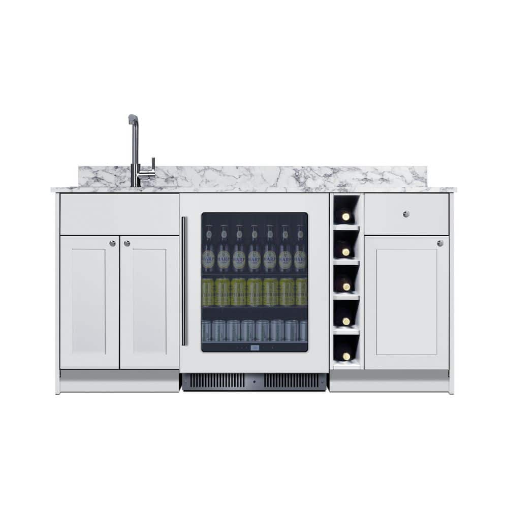 Turnkey Oasis Wet Bar 68.5 in. W Single Zone 50-Bottle Cooler in White with Sink price history on PriceWatchPro