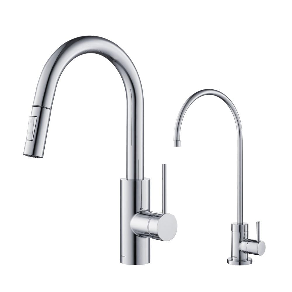 Chrome Modern Pull-Down Kitchen Faucet with Spray