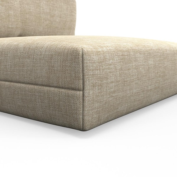 Pillow Perfect Solid Twill 23 in W x 3 in H Outdoor 1-Piece Deep Seat Dining Chair Cushion Set 1-Count in Splash Wheat