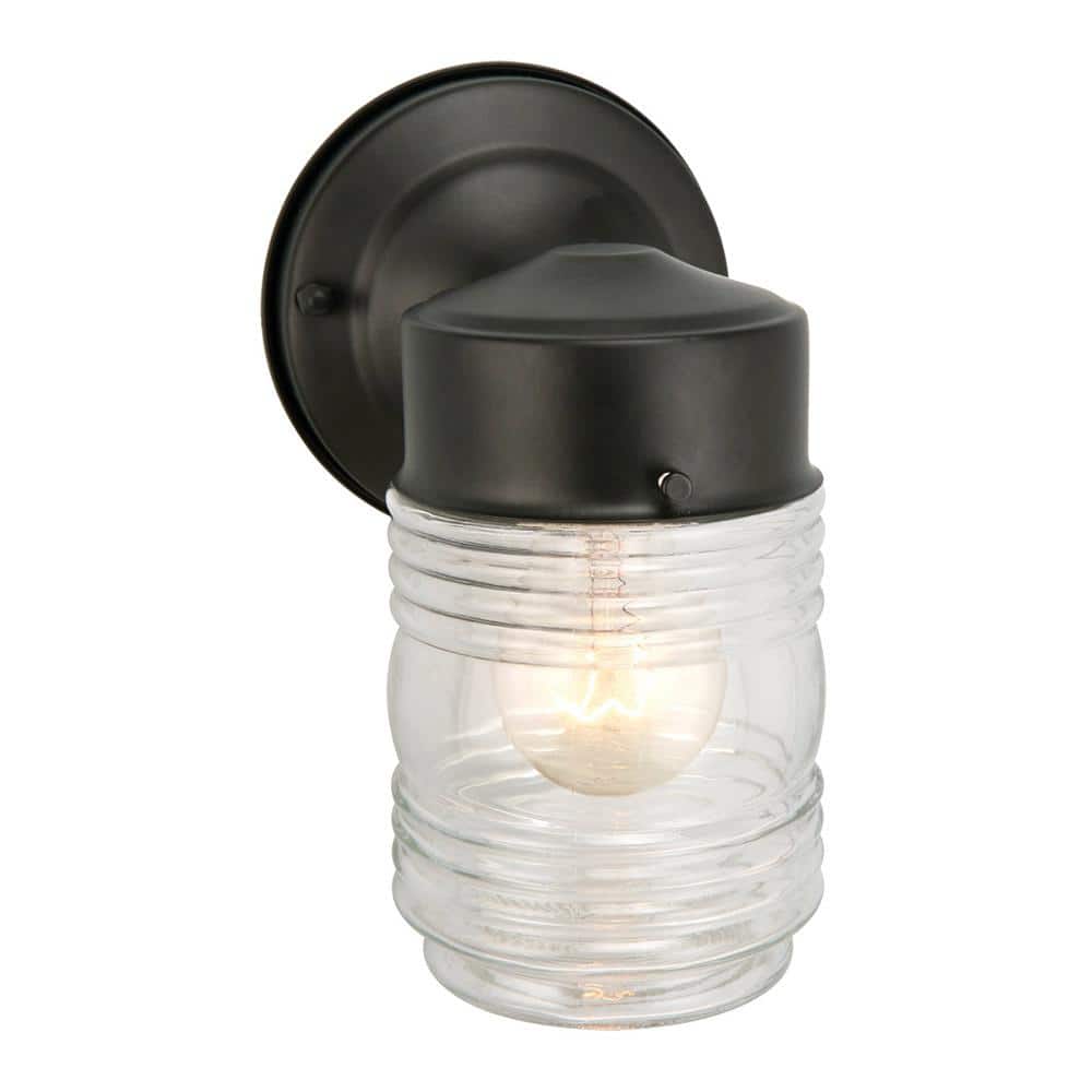 BOSTON HARBOR Black Jelly Jar Porch Light,No HV-66919-BK3L BOSTON HARBOR Black Jelly Jar Porch Light,No HV-66919-BK3L