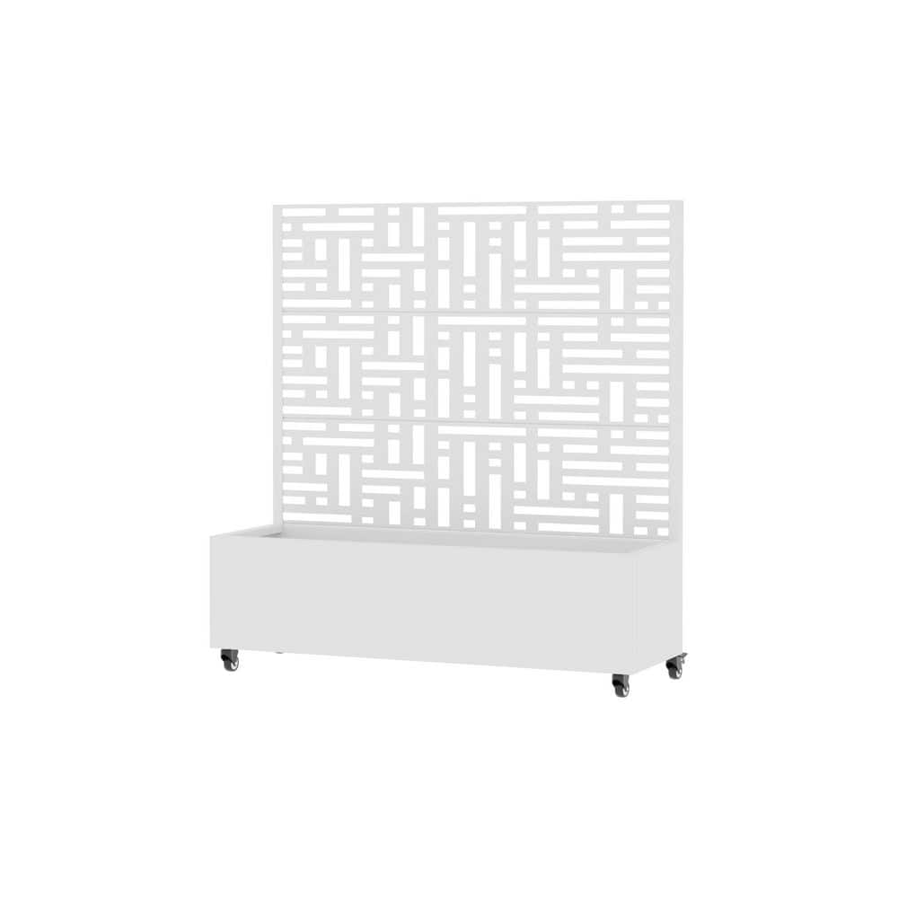 47 in. H x 47 in. W Metal Planter Box with Galvanized Trellis& Wheels Garden Bed with Drainage Holes price history on PriceWatchPro