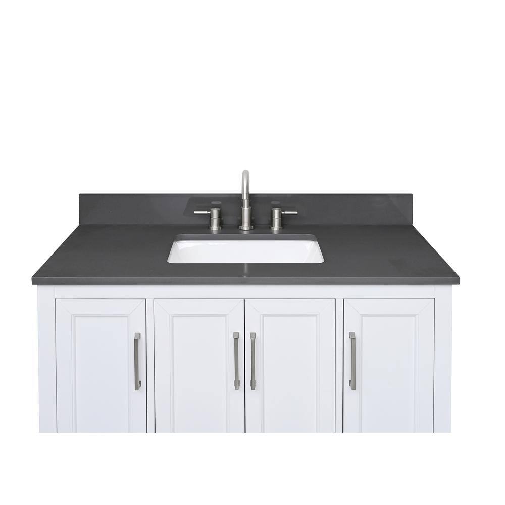 43'' Ural Gray Quartz Undermount Single Sink Vanity Top