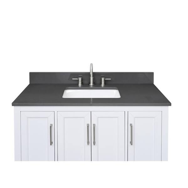 Avanity 43-in White Quartz Bathroom Vanity Top Avanity 43-in White Quartz Bathroom Vanity Top