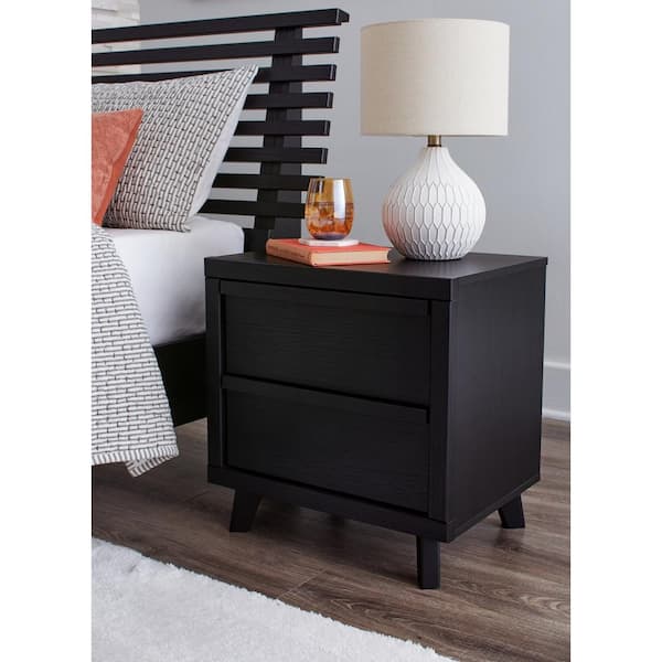 Danziar Black 2 Drawer 21.3 in. W Nightstands