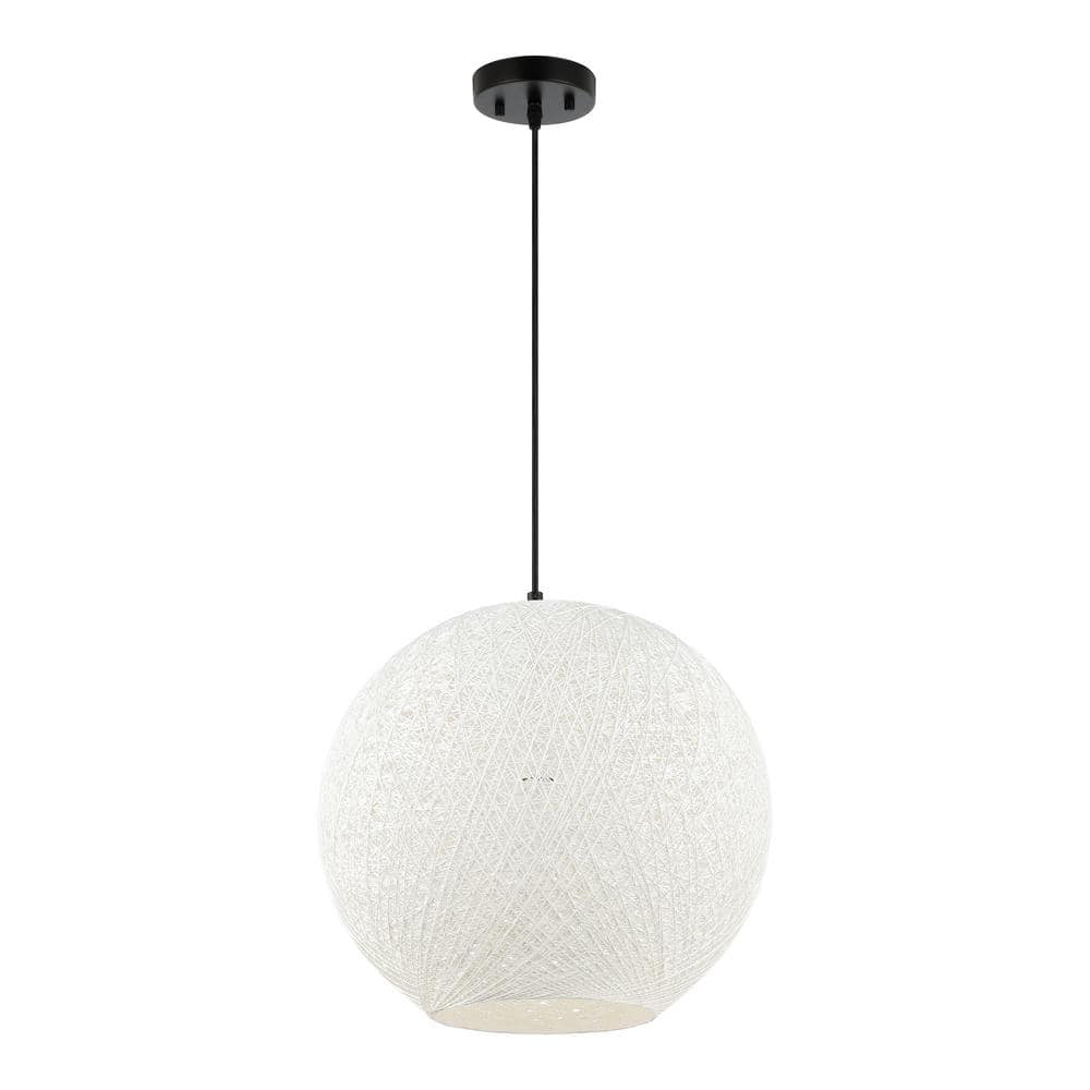 Lacey 19.5" White Bohemian Globe LED Pendant Light