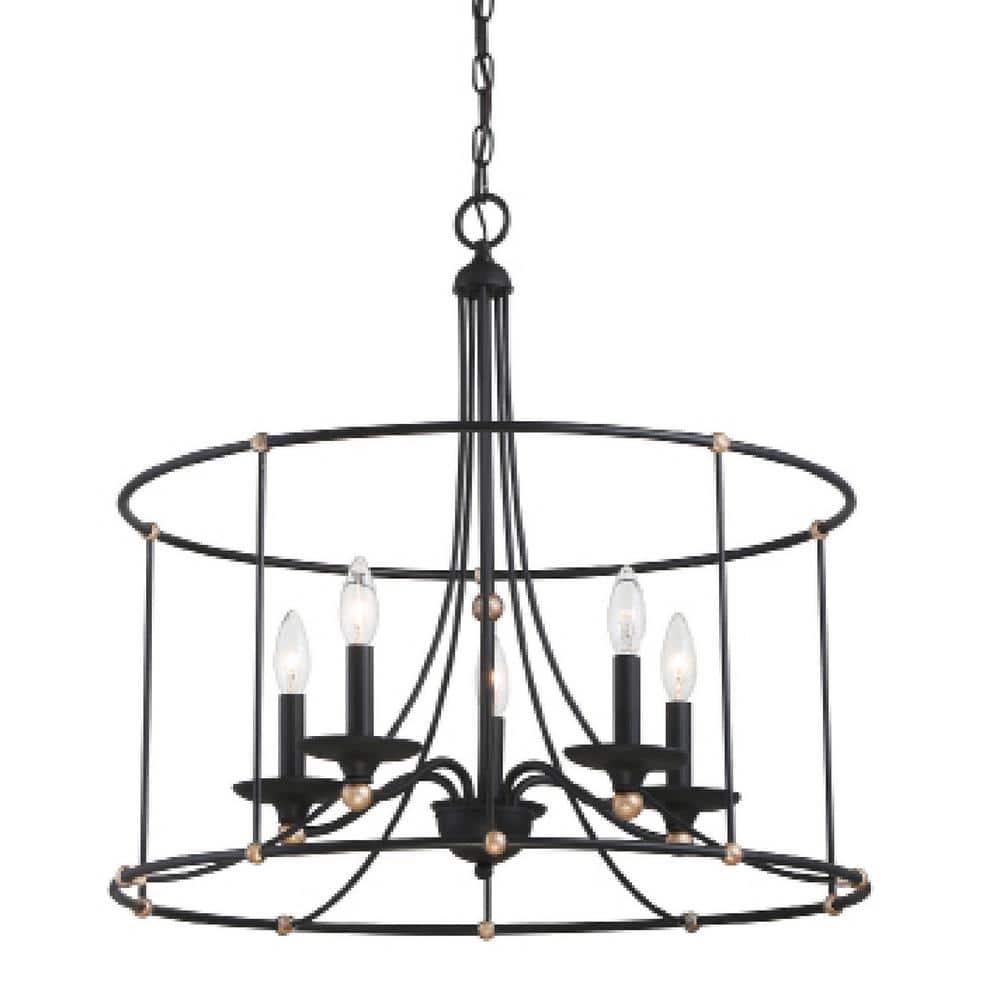 Westchester County 5-Light Sand Black with Skyline Gold Leaf Chandelier price history on PriceWatchPro