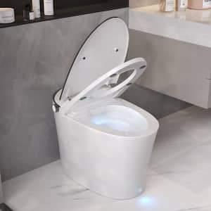 1.28 GPF Tankless Elongated Smart 1-Piece Toilet in White with Heated Seat, Auto Flush, Foot Touch Control Flush