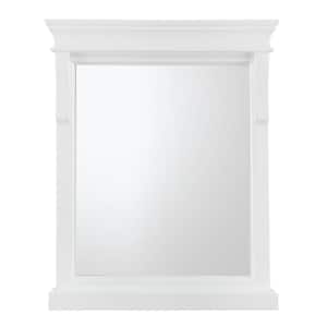 Naples 24 in. W x 32 in. H Rectangular Wood Framed Wall Bathroom Vanity Mirror in White