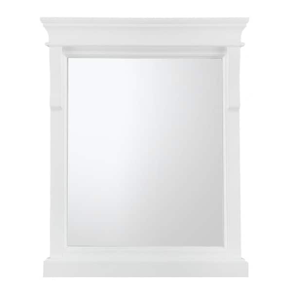 Home Decorators Collection Naples 24 in. W x 32 in. H Rectangular Wood Framed Wall Bathroom Vanity Mirror in White