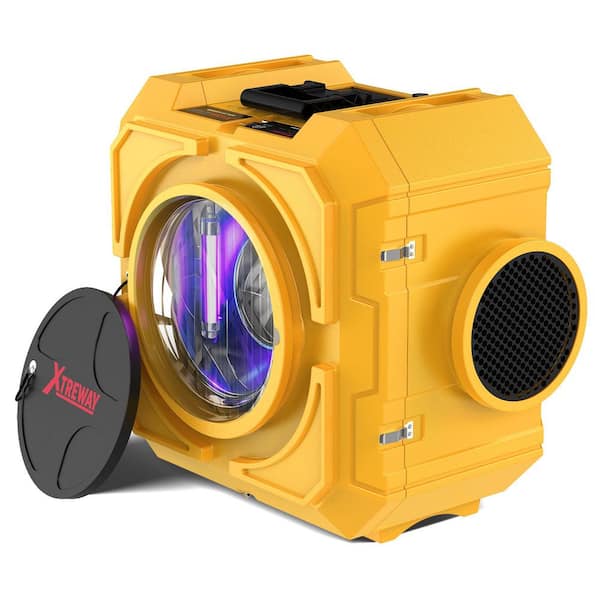 800 sq. ft. HEPA-Type Portable Air Scrubber in Yellow with with 3-Stage Filtration