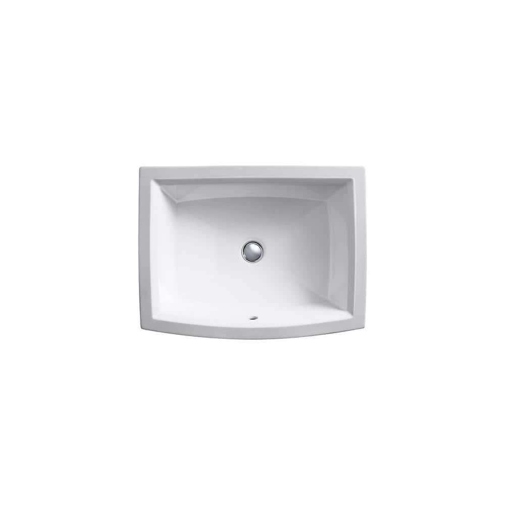 Biscuit Ceramic Rectangular Undermount Bathroom Sink
