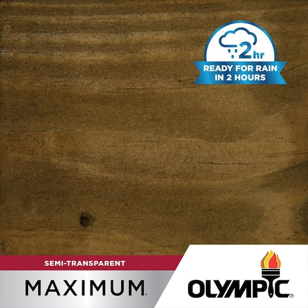 Olympic Maximum 1 gal. ST-2001 Black Oak Semi-Transparent Exterior Stain and Sealer in One Low VOC