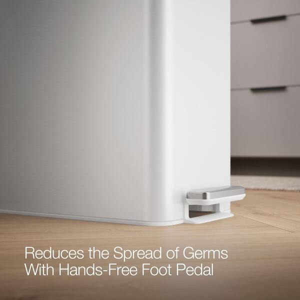 KOHLER 13 Gal. Stainless Steel Slim Step Metal Household Track Can