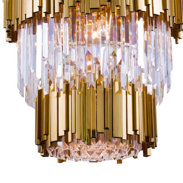 ADELE FOUR-TIER WATERFALL Brass chandelier By Visual