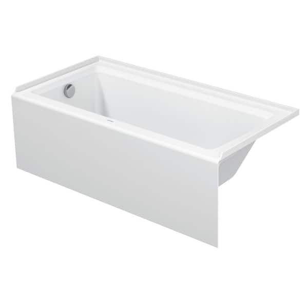Architec 60 in. x 30 in. Soaking Bathtub with Left Drain in White