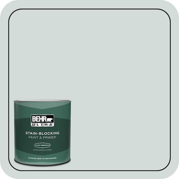BEHR ULTRA 1 qt. #PPU12-13 Urban Mist Extra Durable Semi-Gloss Enamel Interior Paint & Primer