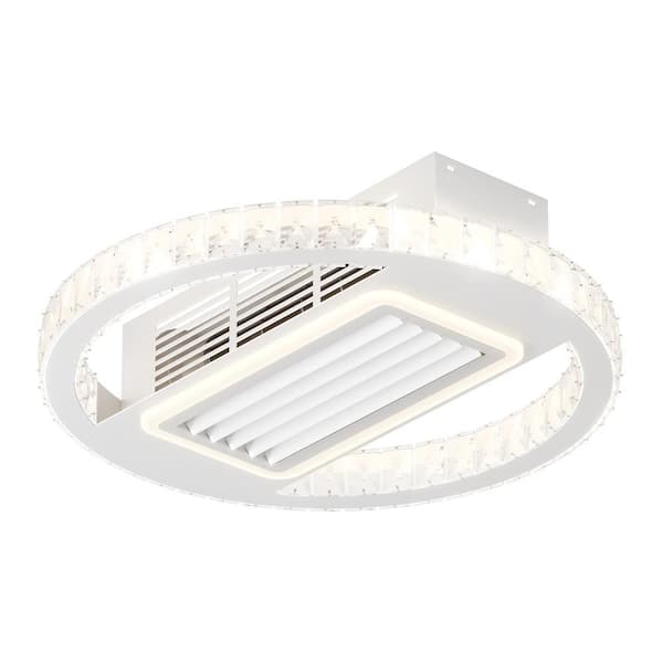 21 in. Indoor White Indoor Ceiling Fan with Adjustable White Integrated LED, Remote Included