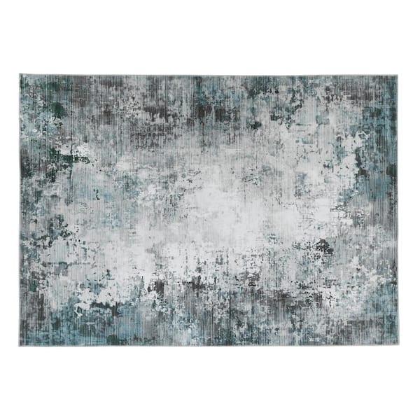 Harmony Gray 5 ft. x 7 ft. Abstract Indoor Machine Washable Area Rug
