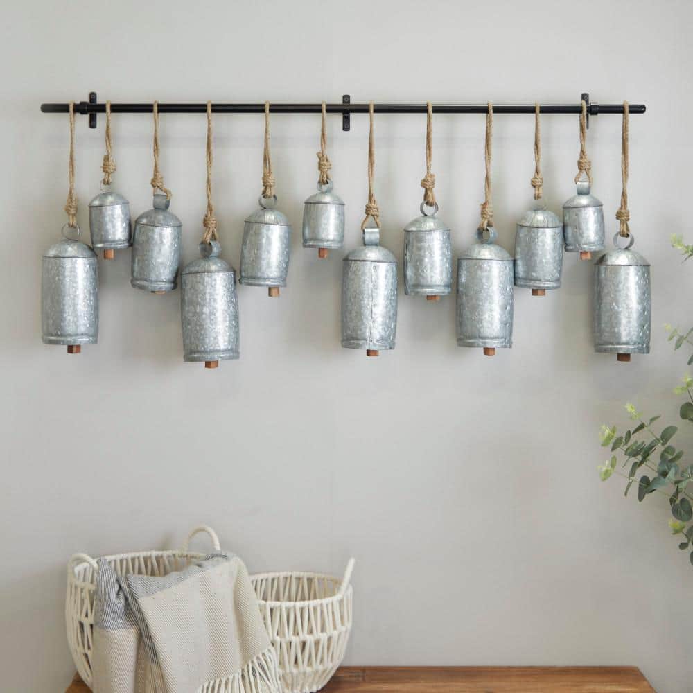 Rustic Holiday Brass Bells with Wooden Clapper