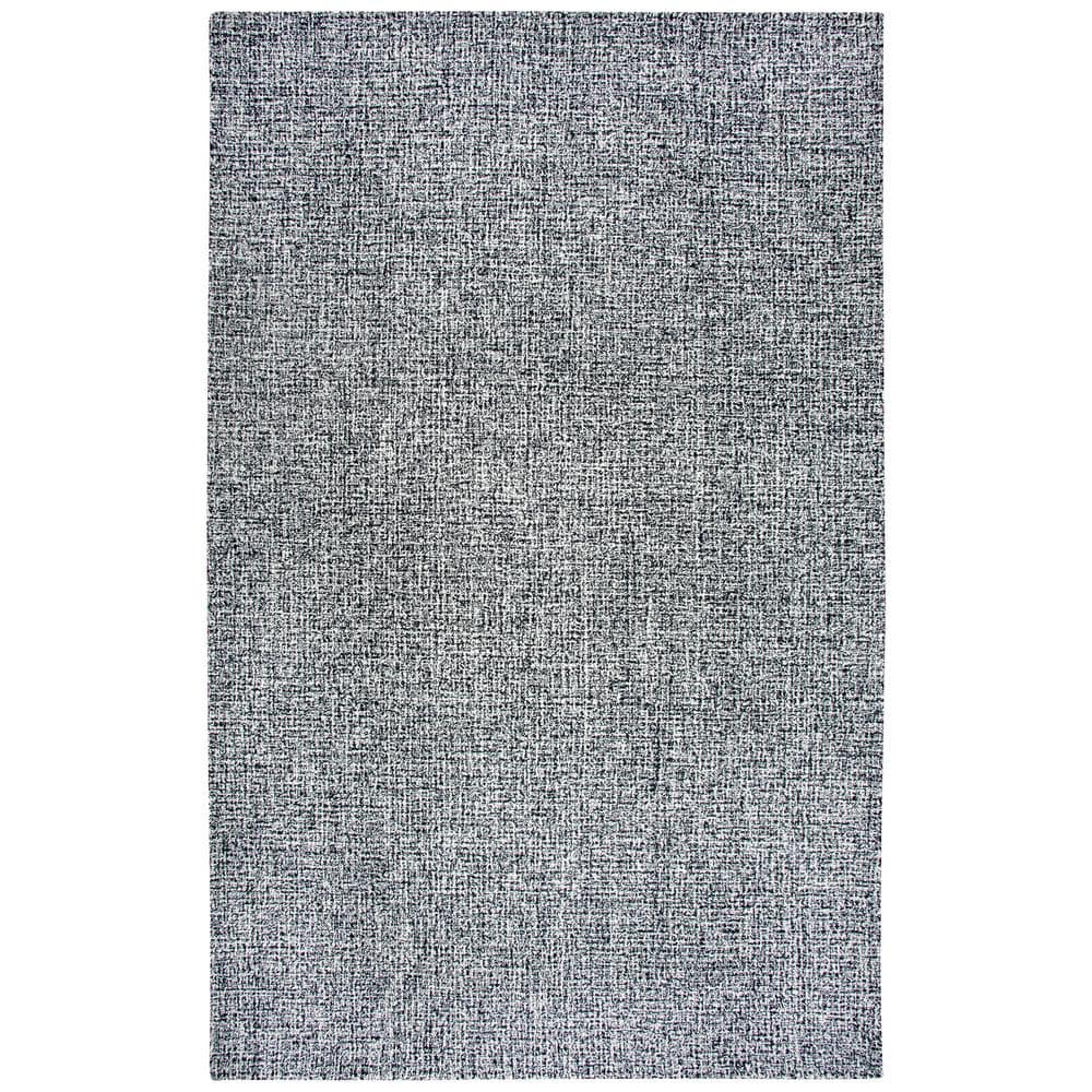 London Collection Black/White 100% Wool 5 ft. x 8 ft. Hand-Tufted Tweed Are