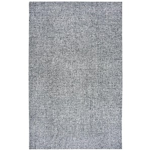 London Collection Black/White 100% Wool 8 ft. x 10 ft. Hand-Tufted Tweed Area Rug