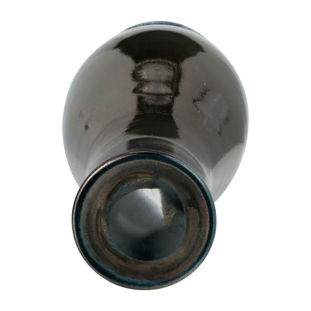Teal 16 in. Tall Glass Vase for Home Decor