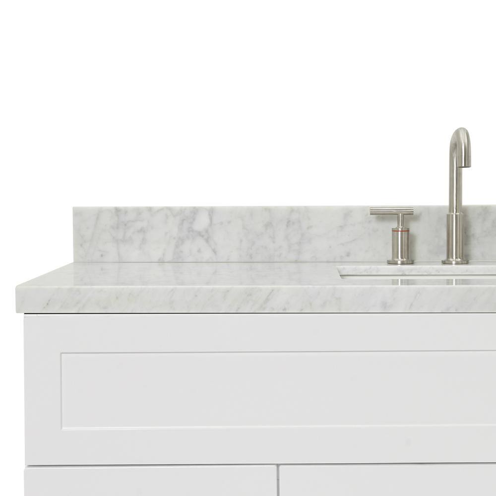 Hamlet 55" White Marble Top Freestanding Single Vanity