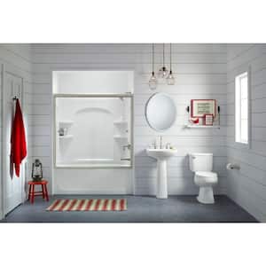 Ensemble 33-1/4 in. x 60 in. x 55-1/4 in. 3-piece Direct-to-Stud Shower Wall Set in White
