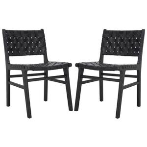 Taika Black 18 in. Wood Dining Chair Set of 2