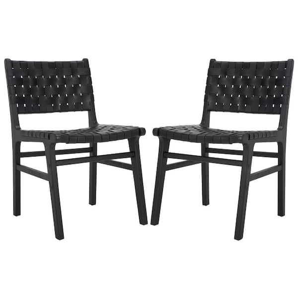 Taika Black 18 in. Wood Dining Chair Set of 2