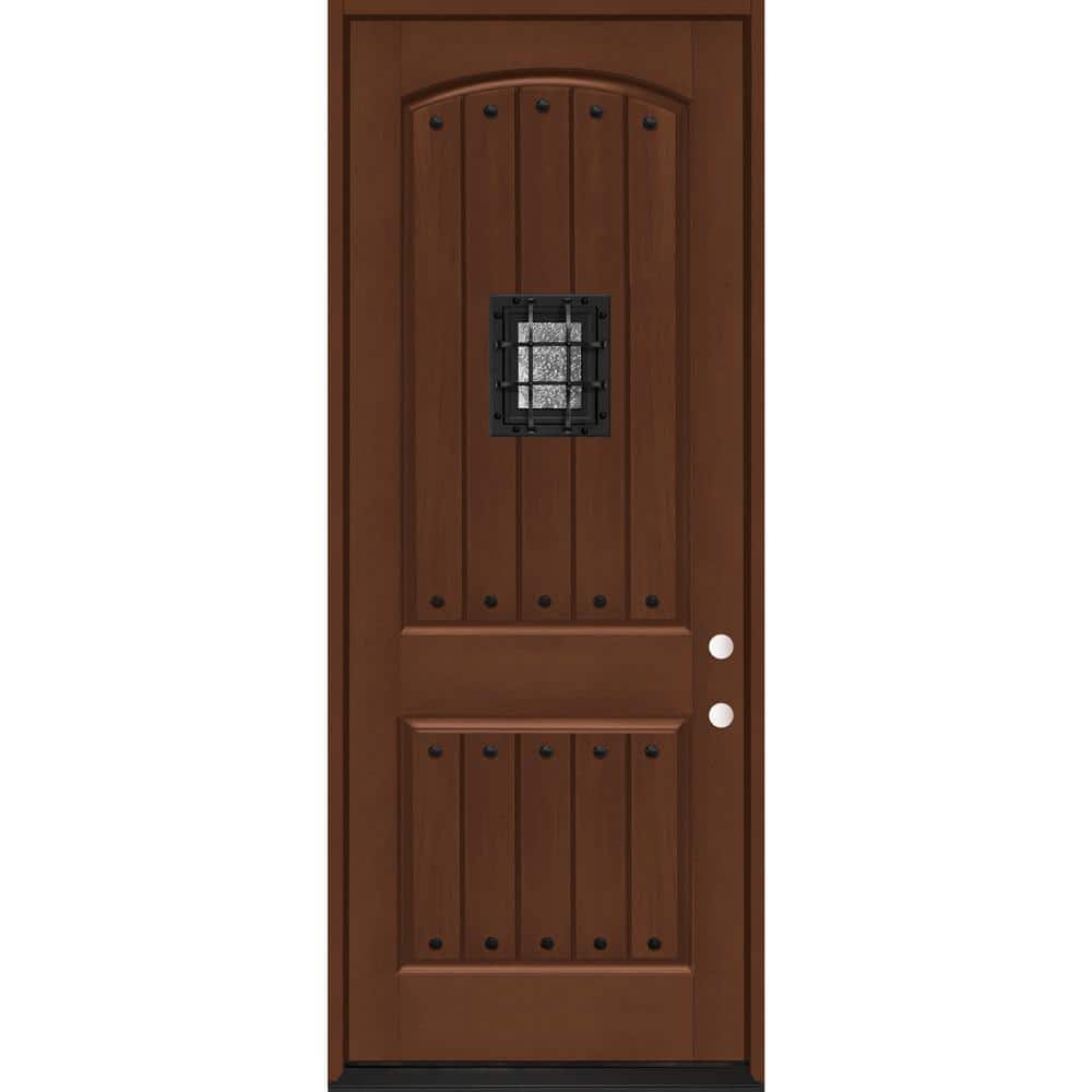 36 in. x 96 in. 2-Panel Left-Hand/Inswing Chestnut Stain Fiberglass Prehung Front Door with 4-9/16 in. Jamb Size price history on PriceWatchPro