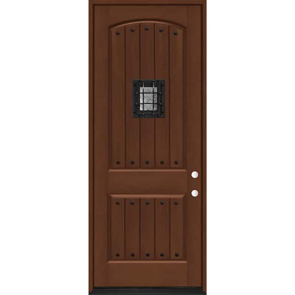 Steves & Sons 36 in. x 96 in. 2-Panel Left-Hand/Inswing Chestnut Stain Fiberglass Prehung Front Door with 4-9/16 in. Jamb Size