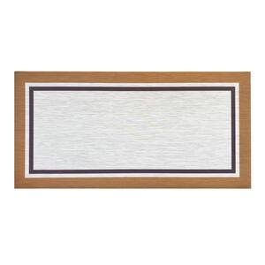 Lancaster Gold Woven Vinyl Home Kitchen Mat Waterproof Area Rug for Indoor/Outdoor 24 in. x 47 in.