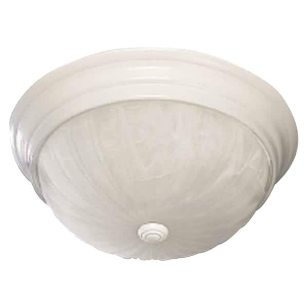 Volume Lighting Marti 15 in. 3-Light White Indoor Flush Mount with Alabaster Glass