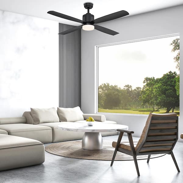 Kitteridge 52 in. LED Indoor Matte Black Ceiling Fan with Light Kit