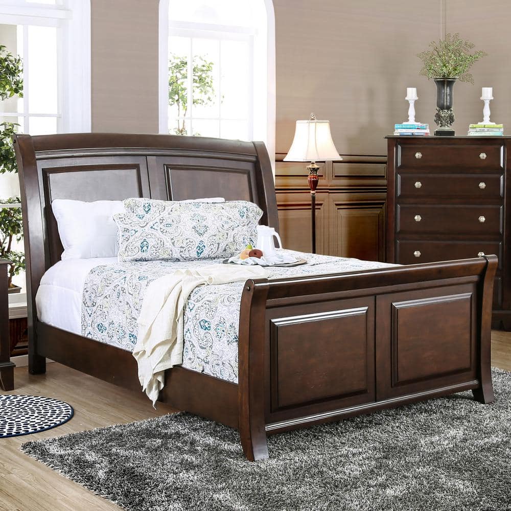 Brown sleigh bed discount