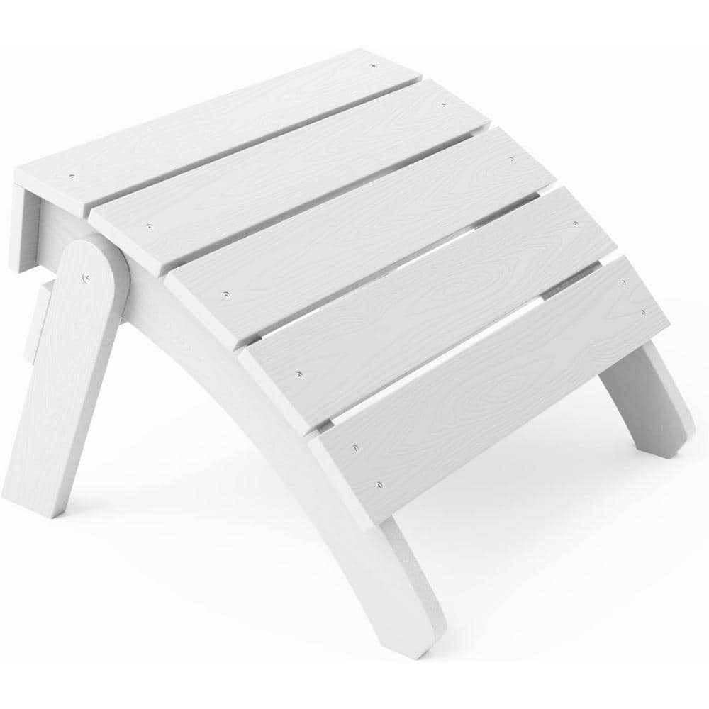 YEFU White Plastic Classic Outdoor Folding Adirondack Ottoman JT004