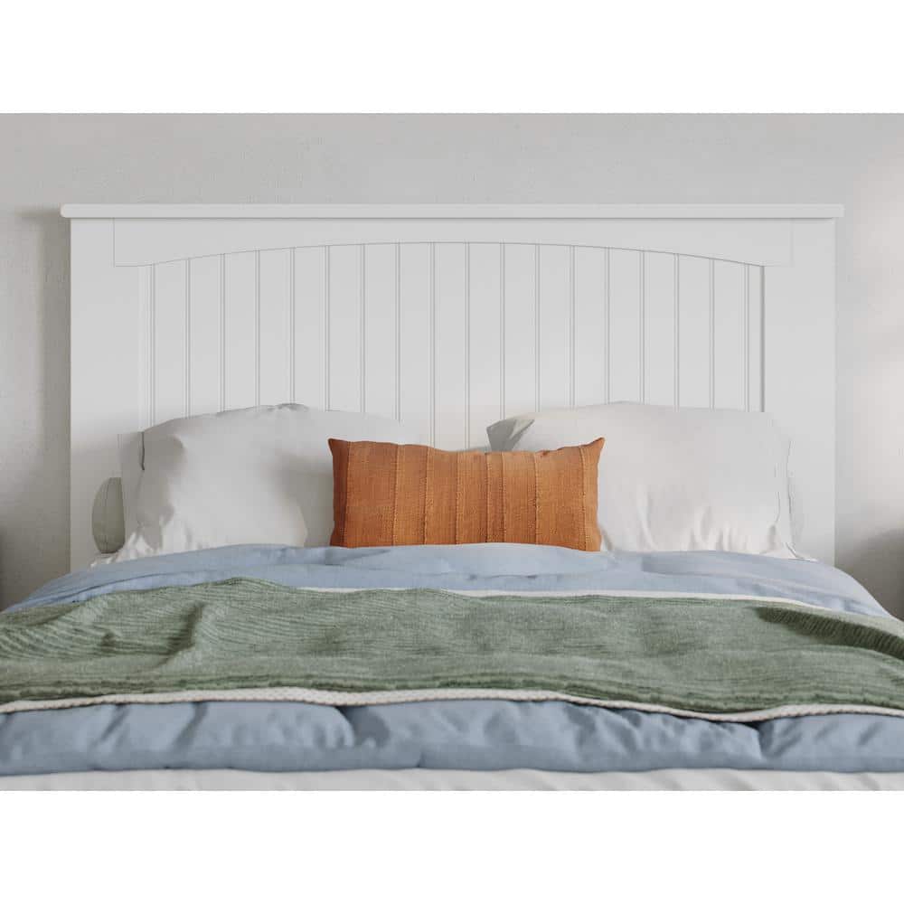 Nantucket White Full Solid Wood Headboard with USB Charger