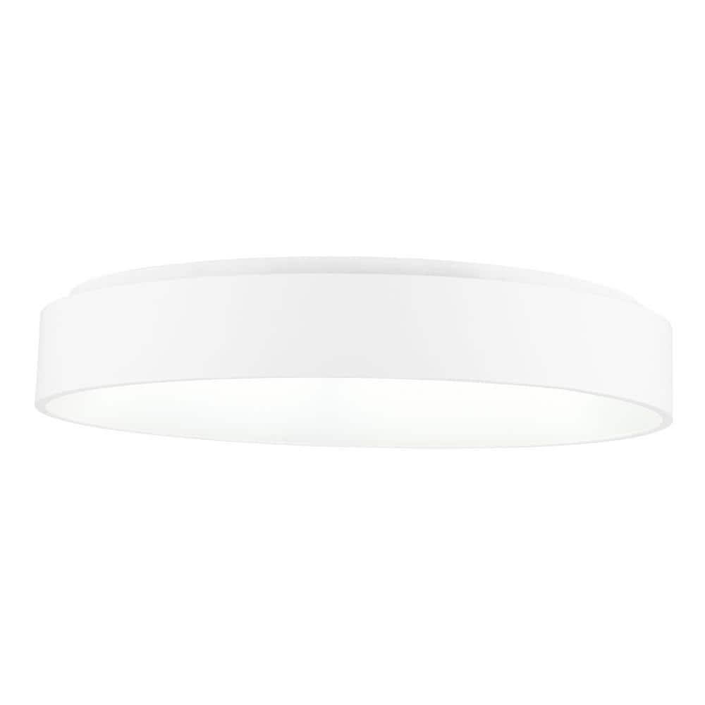 CWI Lighting Arenal Drum Shade Metal LED Flush Mount Light in White