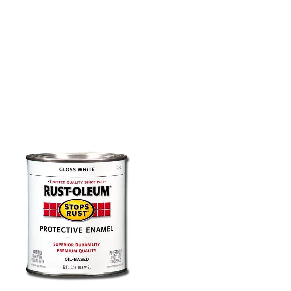 Rust-Oleum Gloss White Oil-Based Protective Enamel Indoor and Outdoor 400  g/L 1 gal. - Miller Industrial