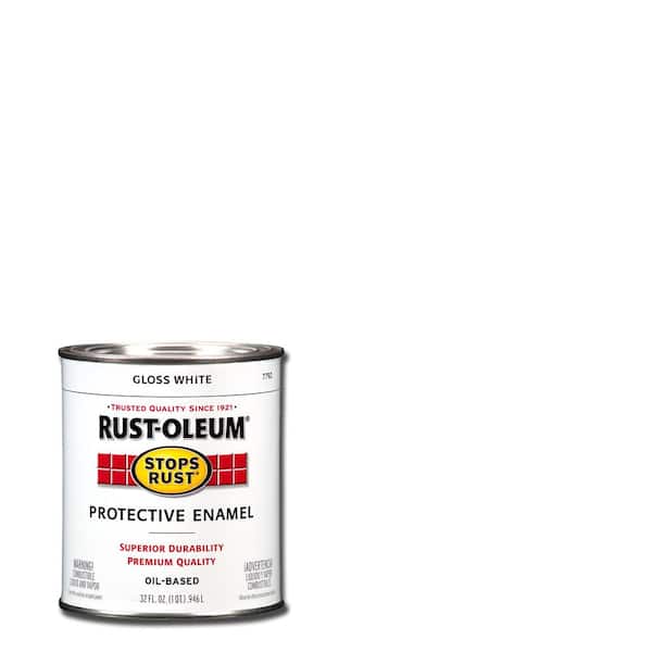 Rust-Oleum Stops rust Satin Black Enamel Oil-based Interior/Exterior Paint  (1-quart) in the Exterior Paint department at