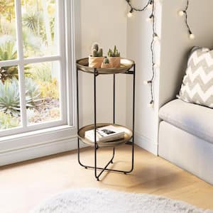 Bronson 16.9 in. W Bronze 31.5 in. H Round Steel End Table