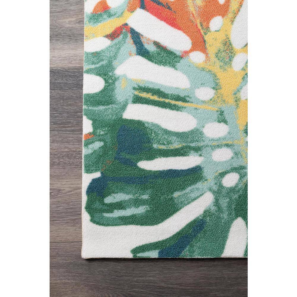 Janice Red and Green Floral Synthetic Square Rug
